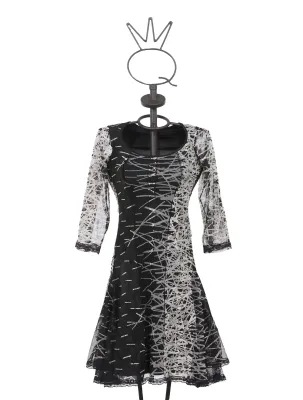 Save The Queen: Vertical Black Ombre Dress