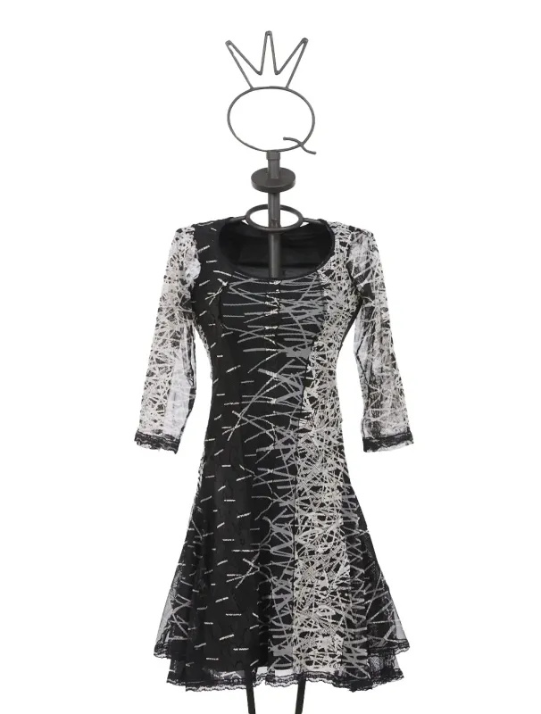 Save The Queen: Vertical Black Ombre Dress