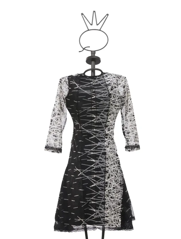 Save The Queen: Vertical Black Ombre Dress