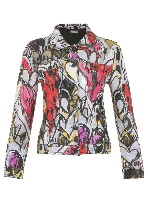 Dolcezza By Wild Curves: Watermelon Heart Soft Denim Jacket