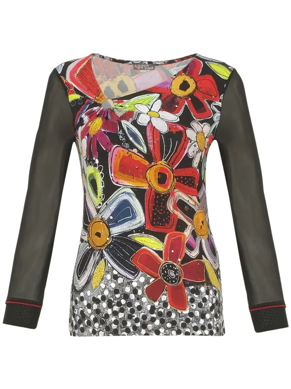 Dolcezza By Wild Curves: 'Pour Toi Minnie De Mickey' Asymmetric Keyhole Neck Top