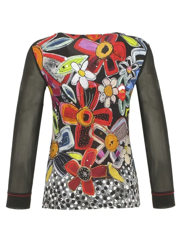 Dolcezza By Wild Curves: 'Pour Toi Minnie De Mickey' Asymmetric Keyhole Neck Top