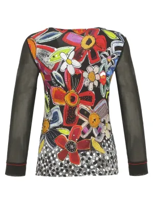 Dolcezza By Wild Curves: 'Pour Toi Minnie De Mickey' Asymmetric Keyhole Neck Top