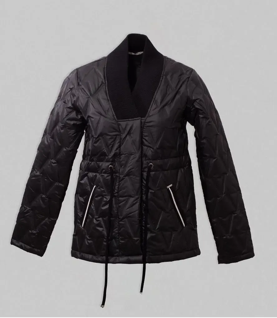 Maloka: Black Shimmer Multi- Media Puffer Coat