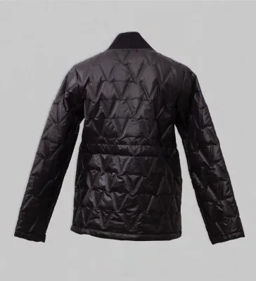 Maloka: Black Shimmer Multi- Media Puffer Coat