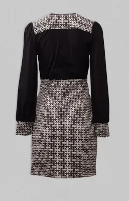 Maloka: Almost Monochrome Crossover Bodice Dress