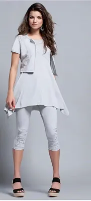 Maloka: Sea Green Frosted Asymmetrical Petal Tunic (1 Left!)