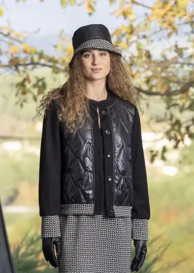 Maloka: Monochrome Padded Jacket Cardigan