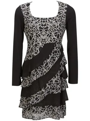 Eroke Italy: Asymmetrical Layers of Ruffles Dress