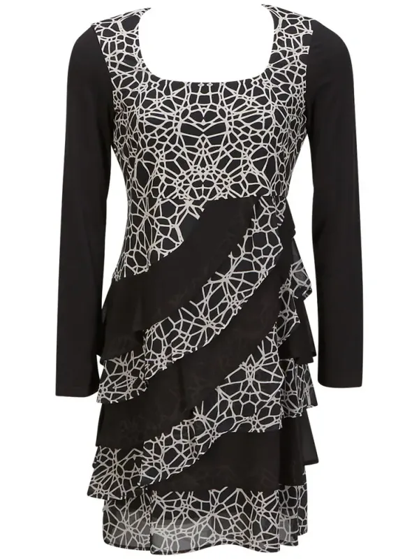 Eroke Italy: Asymmetrical Layers of Ruffles Dress