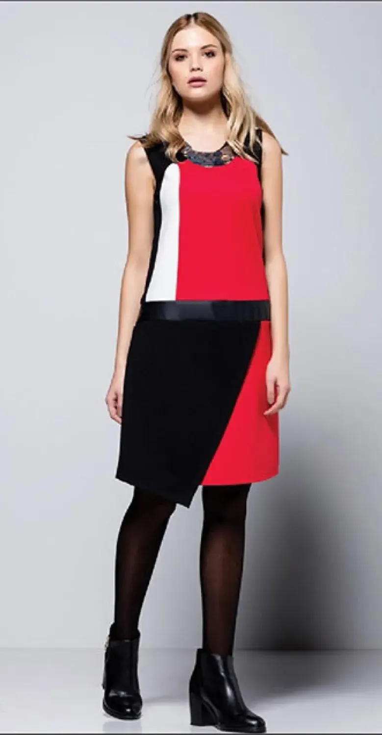 Maloka: Color Block Ponte Roma Knit Dress (Blue &amp; Purple, 2 Left!)