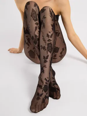 Fiore By Wild Curves: Blooming Black Rose 20 Denier