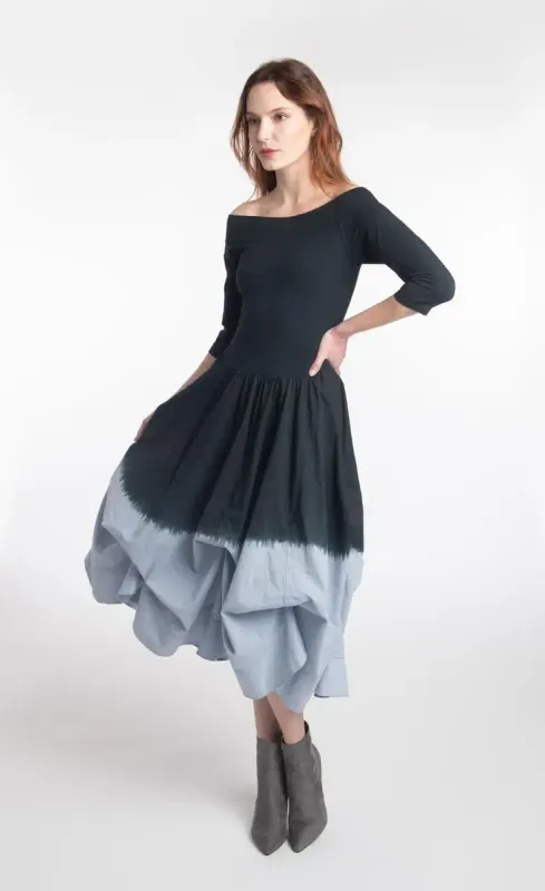 Luna Luz: Belleza Dress With Ties In Black Haze