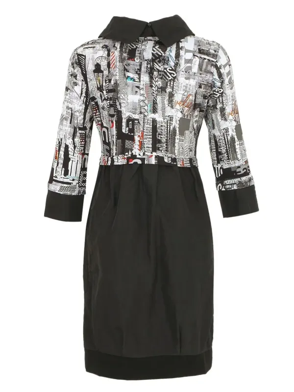 Dolcezza By Wild Curves: Lady In Paris Almost Monochrome Pocket Dress (74675)
