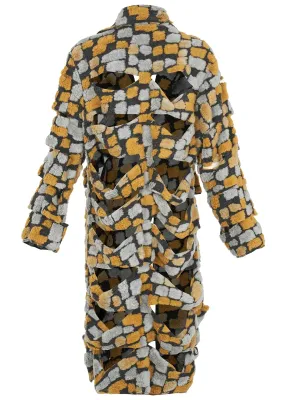 Kozan By Wild Curves: Sherpa Fleece Savannah Coat In Cobblestone
