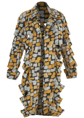 Kozan By Wild Curves: Sherpa Fleece Savannah Coat In Cobblestone