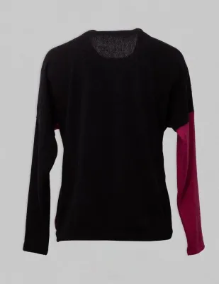 Maloka: Pink Cherry Contrast Multi Media Sweater