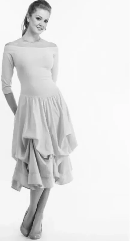 Luna Luz: 3/4 Sleeves Belleza Dress With Ties In White