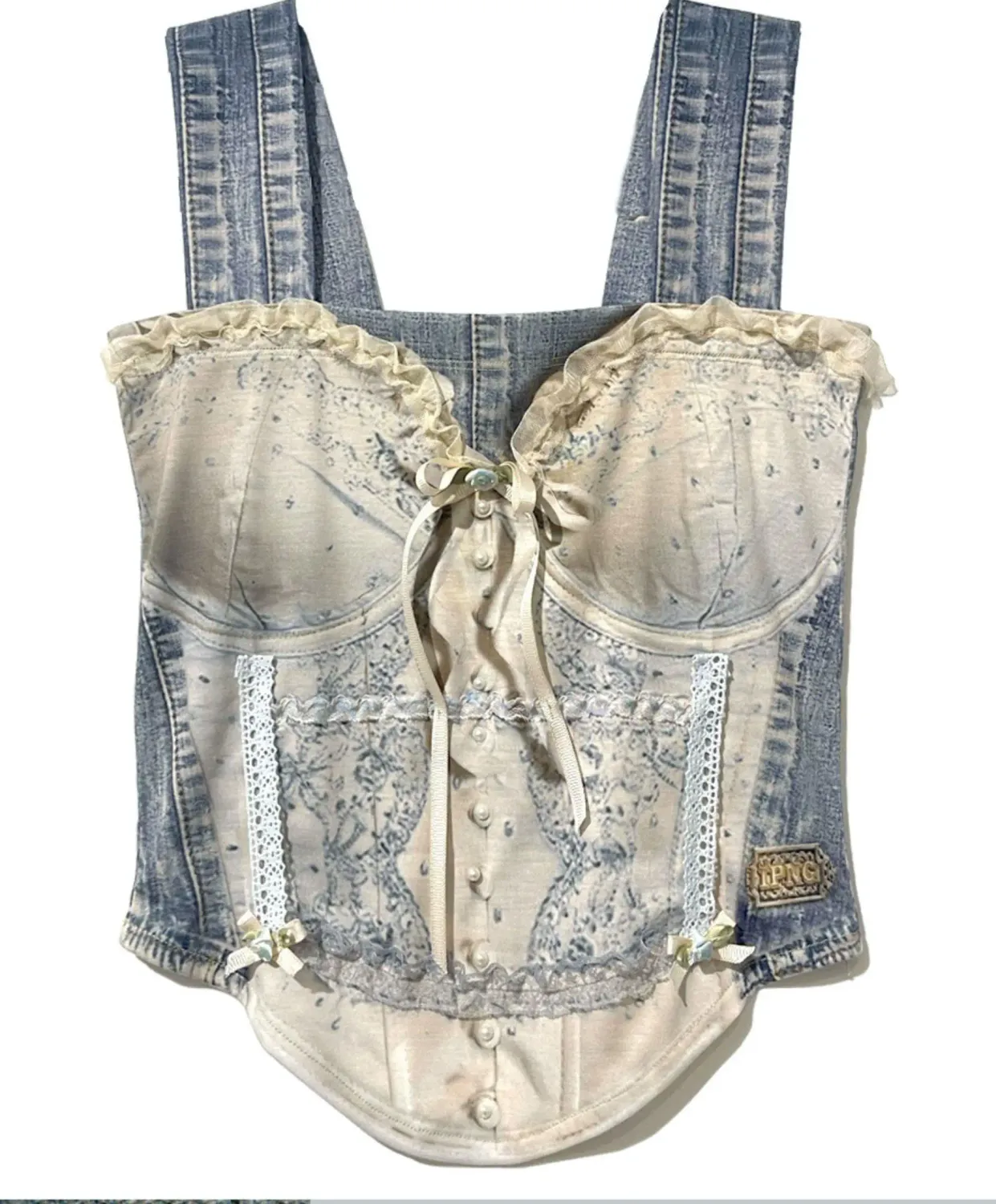 IPNG: Jeanious Tank Top Corsage In Baby Blue