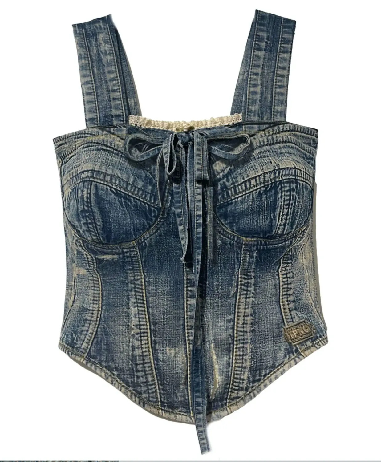 IPNG: Jeanious Tank Top Corsage In Denim