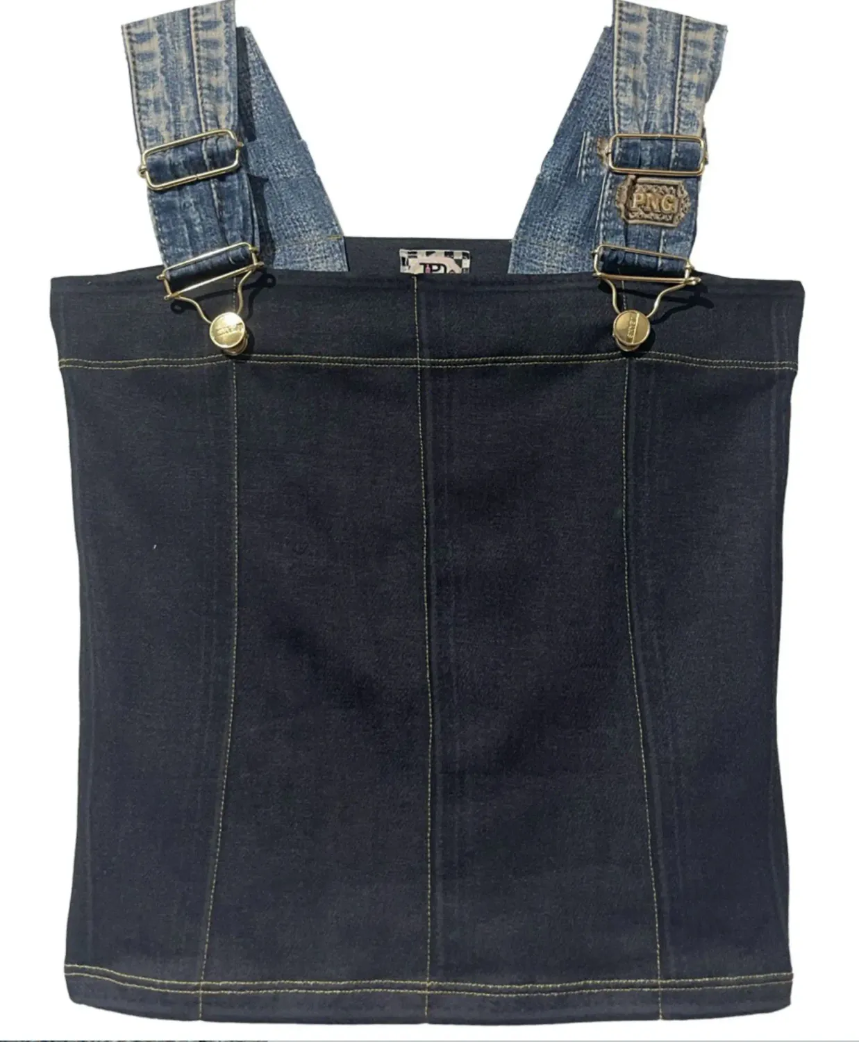 IPNG: Jeanious Tank Top Salopet In Dark Denim