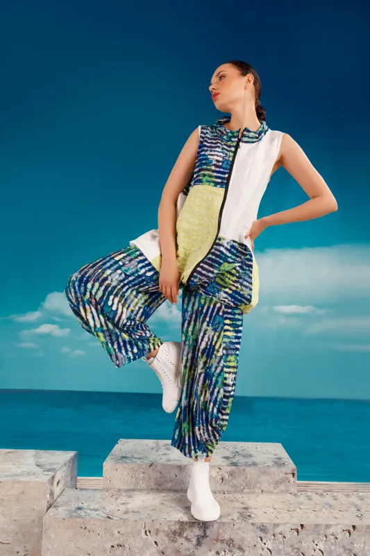 Kozan By Wild Curves: Jade Pant In Lake Print (VG-3911)