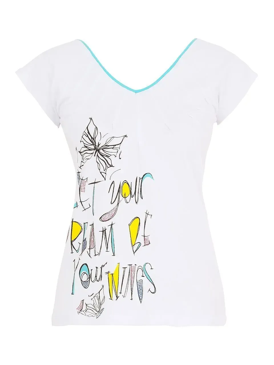 Dolcezza By Wild Curves: Butterfly Graffiti Cotton Top