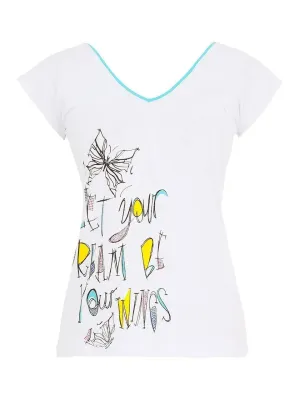 Dolcezza By Wild Curves: Butterfly Graffiti Cotton Top