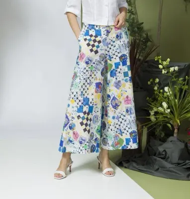 Maloka: Astro Cotton Linen Wide Leg Pants