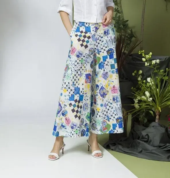 Maloka: Astro Cotton Linen Wide Leg Pants
