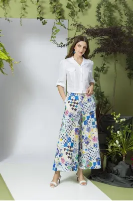 Maloka: Astro Cotton Linen Wide Leg Pants