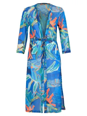 Dolcezza By Wild Curves: Palmetto Long mesh Beach Dress (25810)