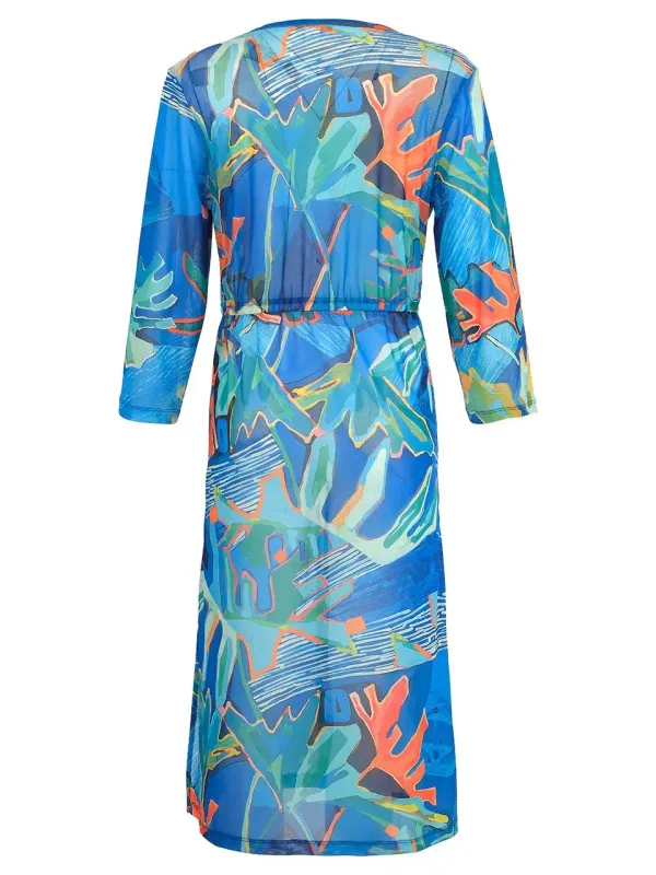 Dolcezza By Wild Curves: Palmetto Long mesh Beach Dress (25810)
