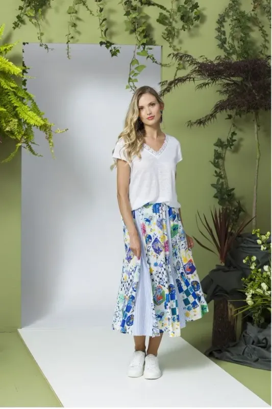 Maloka: Astro Contrast Maxi Skirt