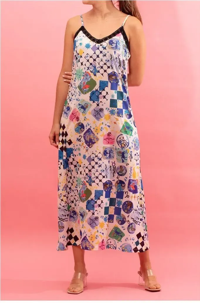 Maloka: Astro Contrast Slip Dress