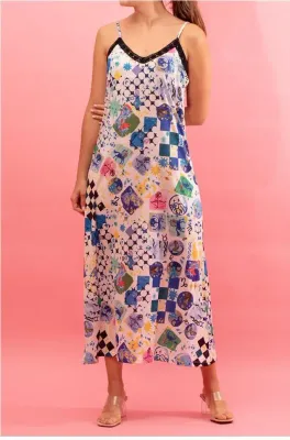 Maloka: Astro Contrast Slip Dress