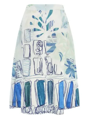 Dolcezza By Wild Curves: City Garden A-line Linen Skirt