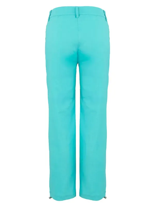 Dolcezza By Wild Curves: Summer Fiesta Ankle Pull Tie Pants Aqua (25227)