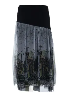 Kozan By Wild Curves: Tulle Luna Skirt In Bistro Art
