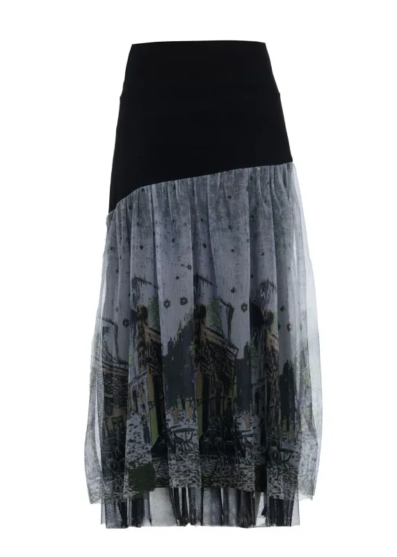 Kozan By Wild Curves: Tulle Luna Skirt In Bistro Art