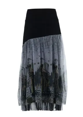 Kozan By Wild Curves: Tulle Luna Skirt In Bistro Art