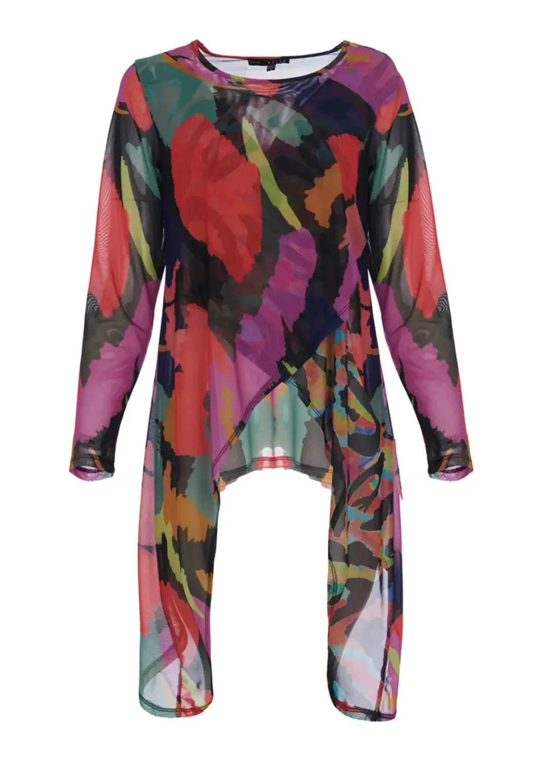 Kozan by Wild Curves: Mabel Mesh Tunic In Sakura (SH-4686)