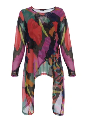 Kozan by Wild Curves: Mabel Mesh Tunic In Sakura (SH-4686)