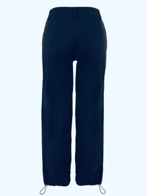 Dolcezza By Wild Curves: Summer Fiesta Ankle Pull Tie Pants In Navy