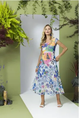 Maloka: Astro Contrast Maxi Dress