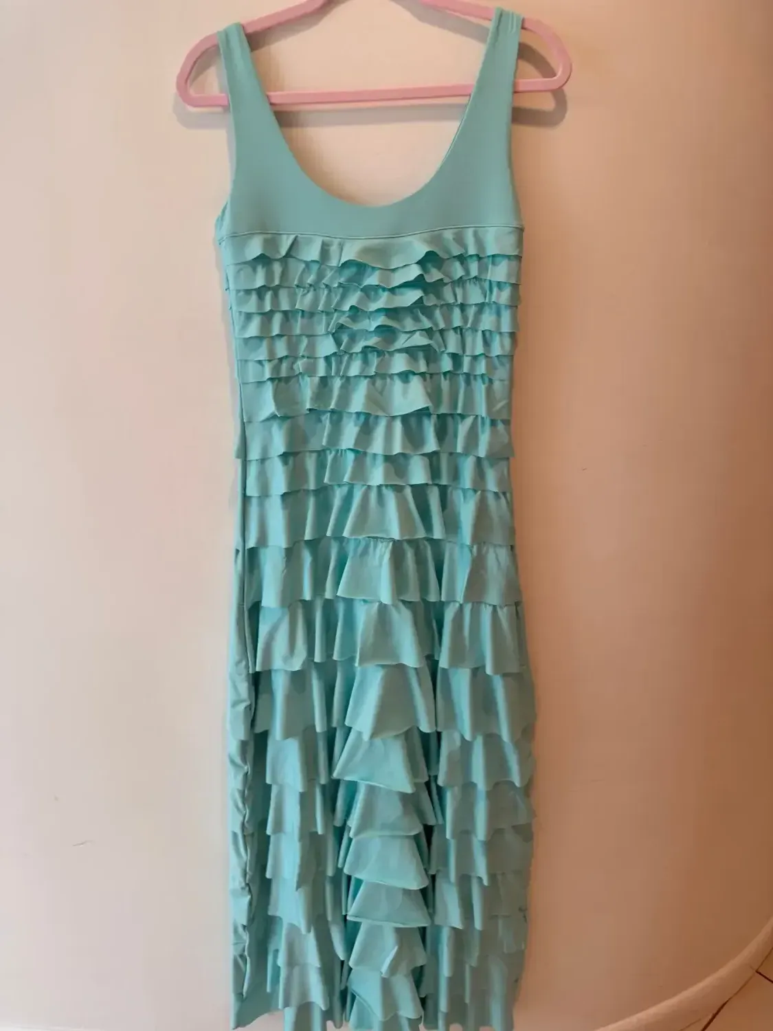 Isle Apparel By Wild Curves: Merit Mesh Cha Cha Maxi Dress In Aqua