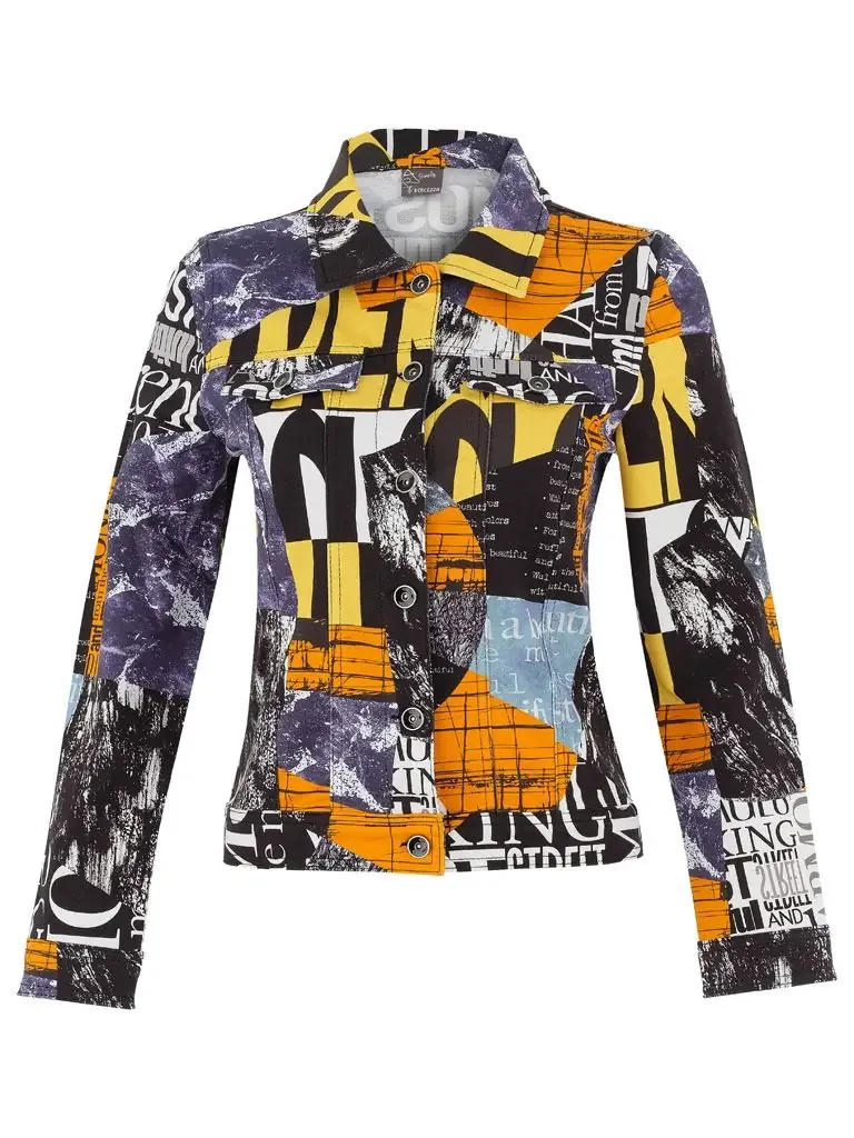 Dolcezza By Wild Curves: Newspaper Soft Denim Jacket (2522)