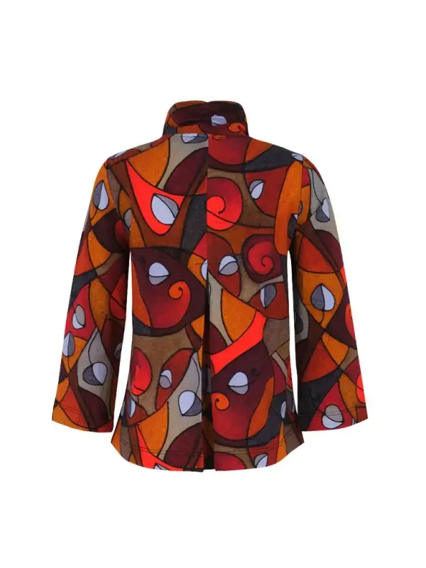 Dolcezza By Wild Curves: Albero Della Vita Abstract Art Flared Blazer