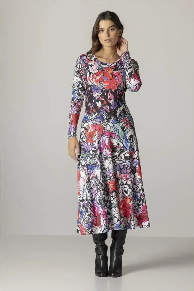Maloka: Amour Roses Art Flared Dress