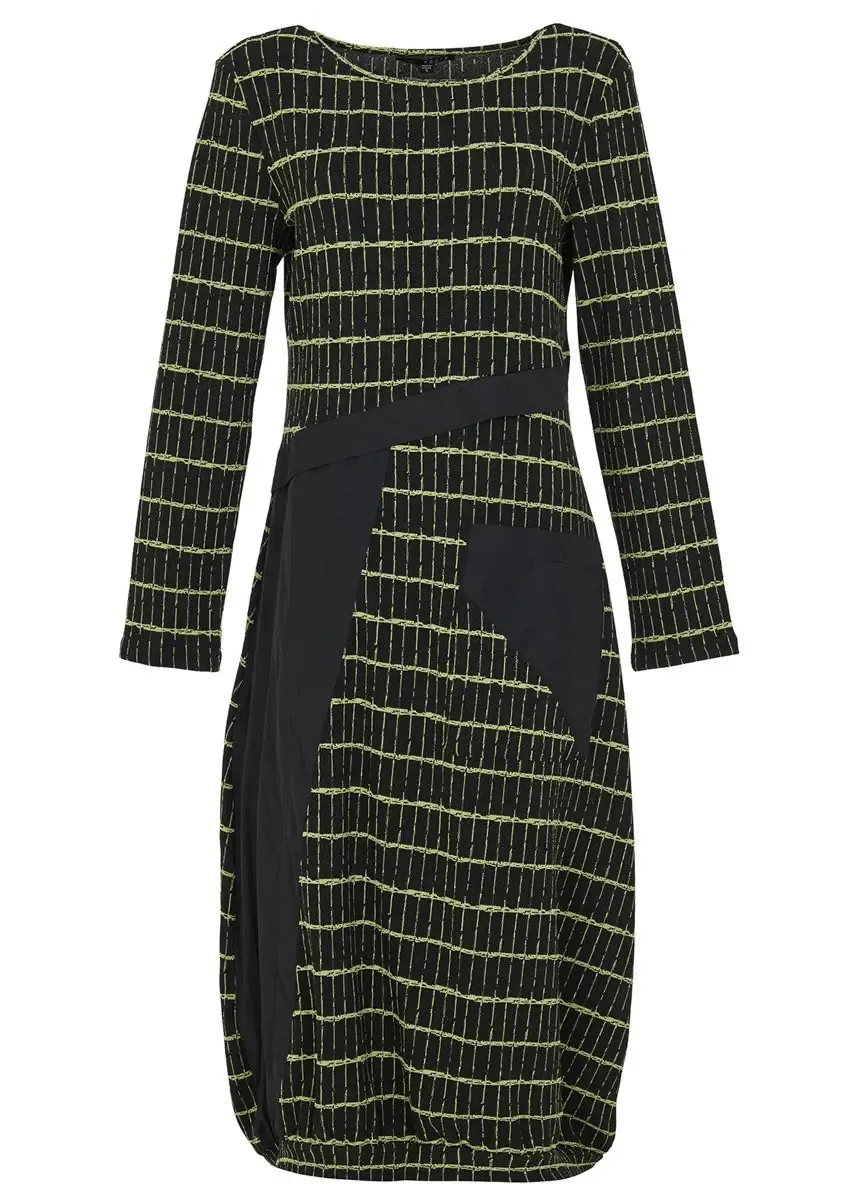 Kozan by Wild Curves: Trina Textured Dress In Leek Front